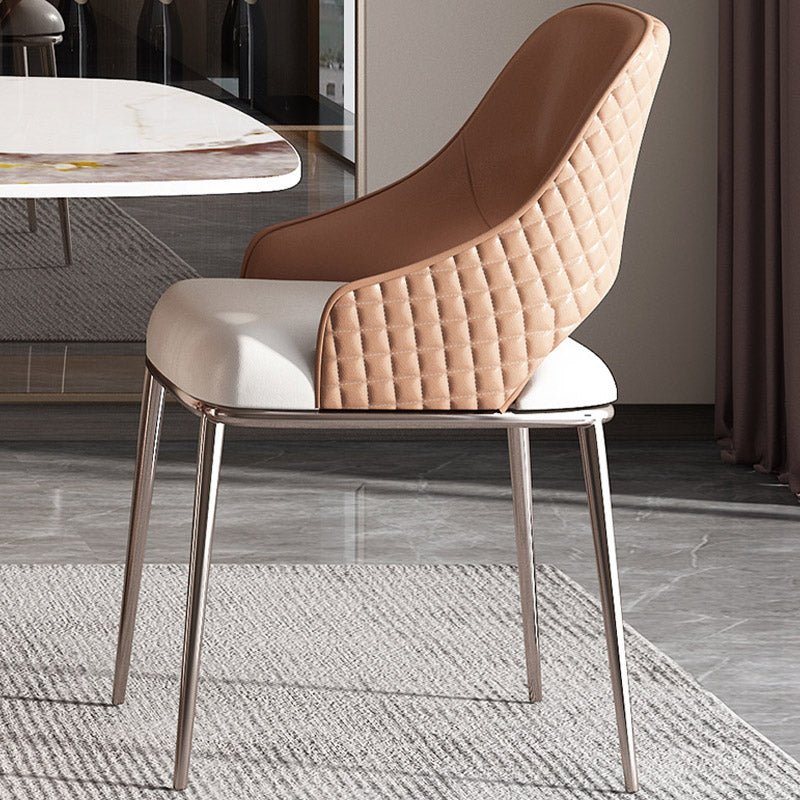 Contemporary Arm Chair Metal Open Back Dining Room Chair for Home