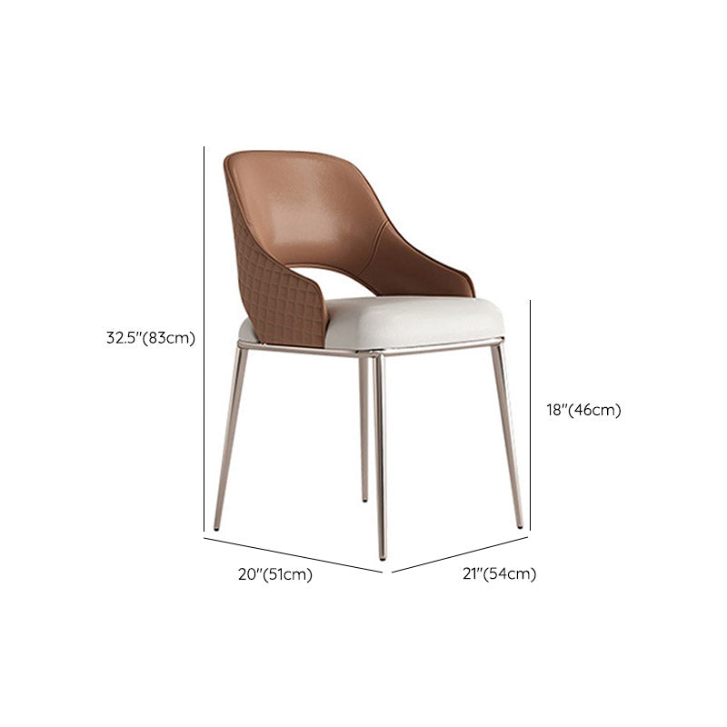 Contemporary Arm Chair Metal Open Back Dining Room Chair for Home