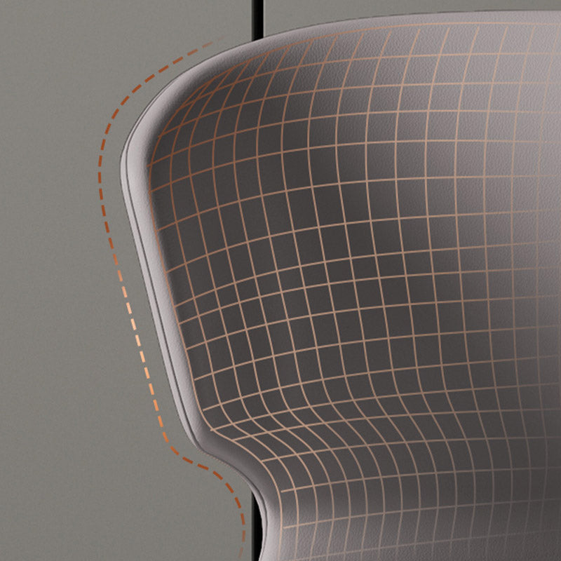 Modern Arm Chair Faux Leather Solid Back Dining Room Chair for Indoor