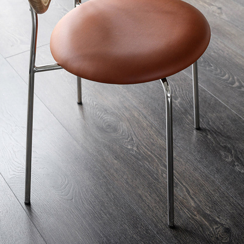 Faux Leather Side Chair Nordic Open Back Side Chair for Home