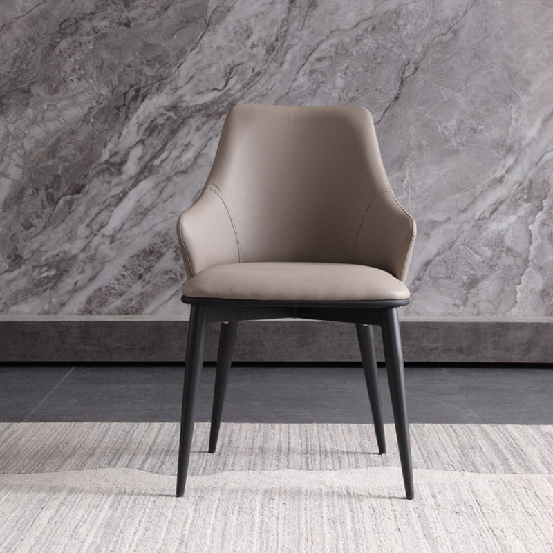 Industrial Style Arm Chair Metal Solid Back Dining Room Chair for Home