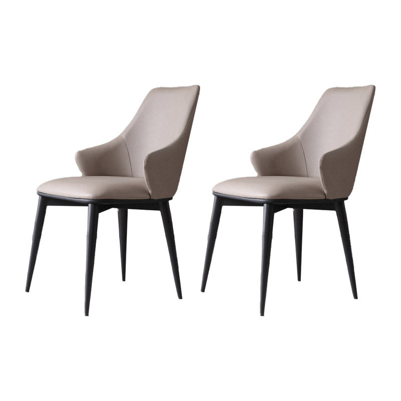 Industrial Style Arm Chair Metal Solid Back Dining Room Chair for Home