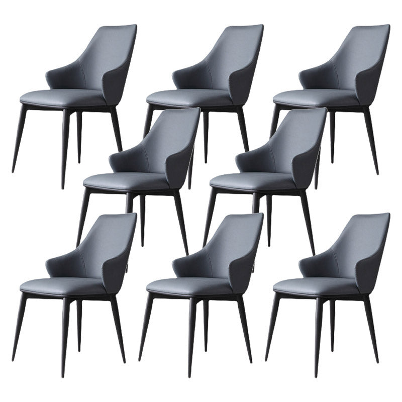 Industrial Style Arm Chair Metal Solid Back Dining Room Chair for Home