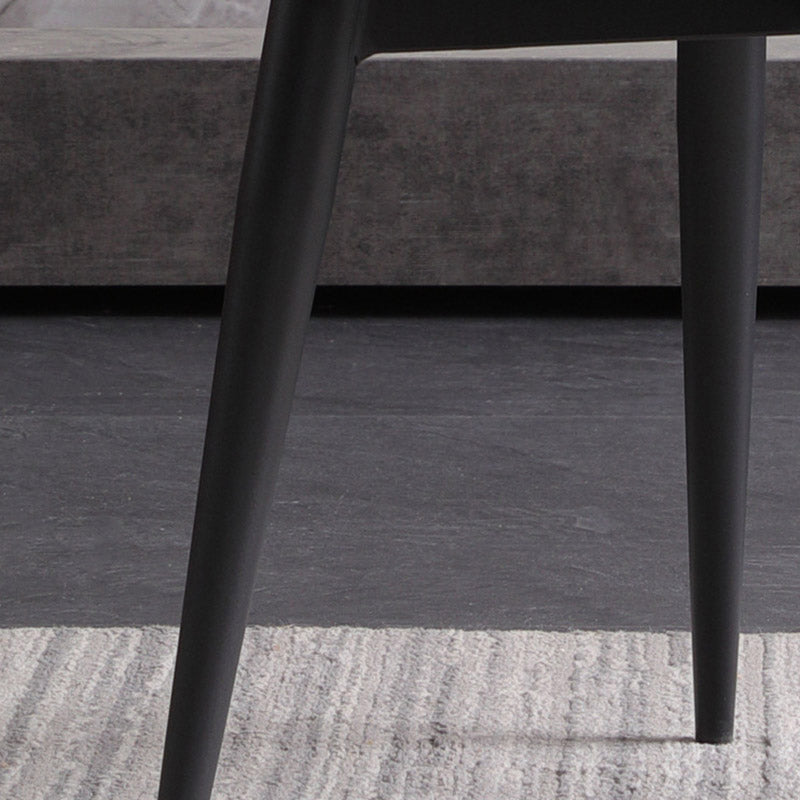 Industrial Style Arm Chair Metal Solid Back Dining Room Chair for Home