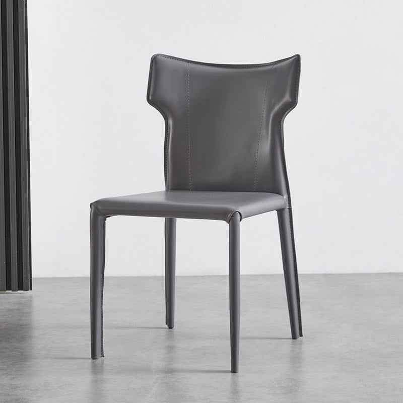 Faux Leather Dining Chairs Wingback Parsons Chair for Kitchen