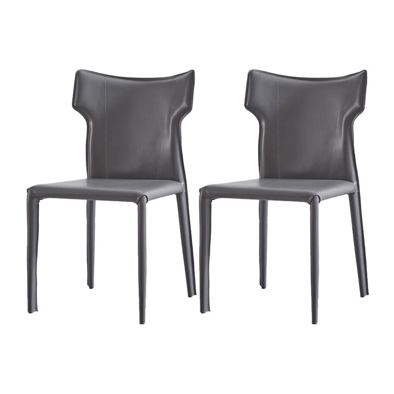Faux Leather Dining Chairs Wingback Parsons Chair for Kitchen