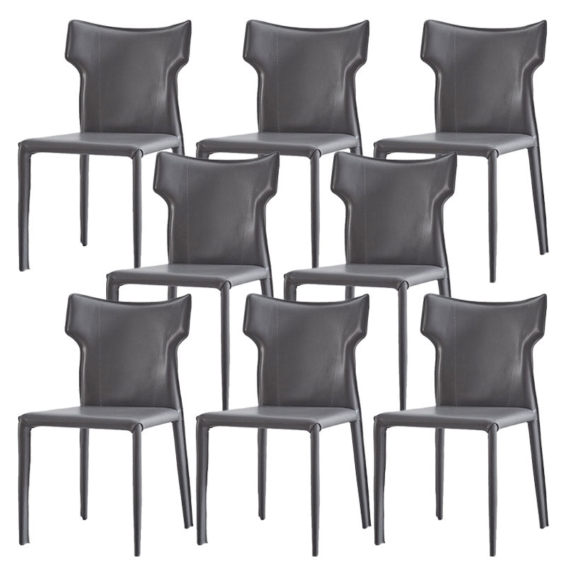 Faux Leather Dining Chairs Wingback Parsons Chair for Kitchen