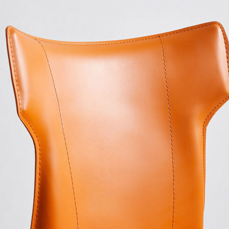 Faux Leather Dining Chairs Wingback Parsons Chair for Kitchen