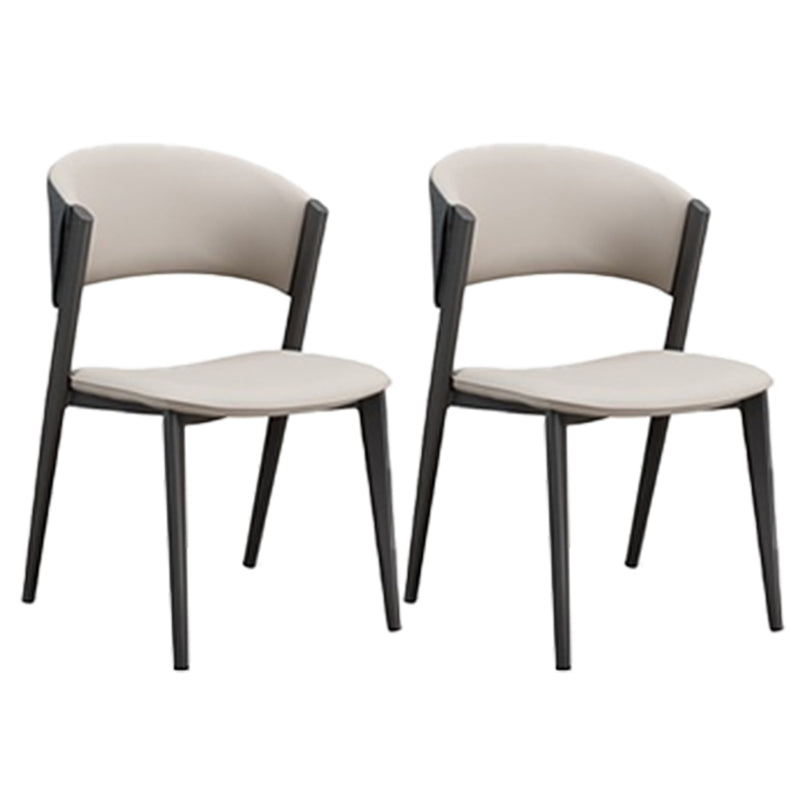 Modern Style Side Chair Open Back Metal Dining Room Chair for Kitchen