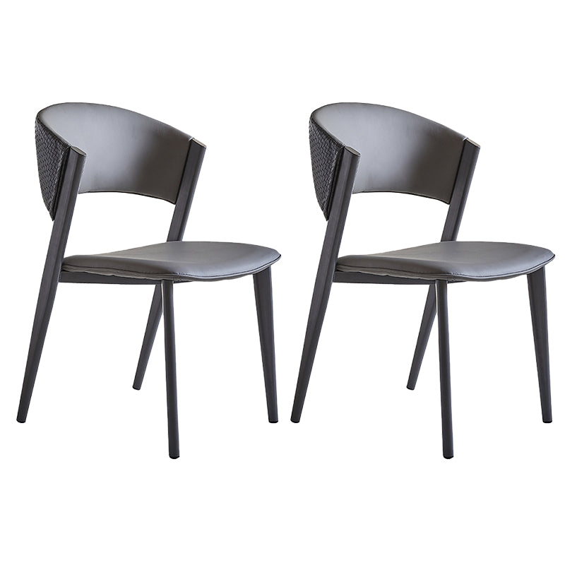 Modern Style Side Chair Open Back Metal Dining Room Chair for Kitchen