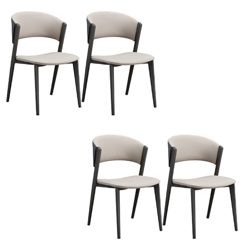 Modern Style Side Chair Open Back Metal Dining Room Chair for Kitchen