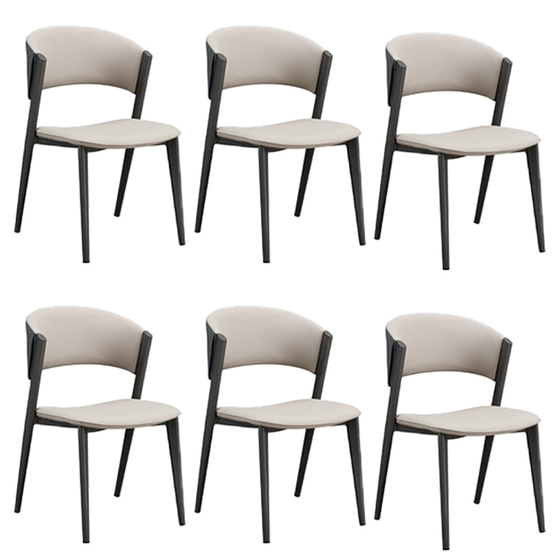 Modern Style Side Chair Open Back Metal Dining Room Chair for Kitchen