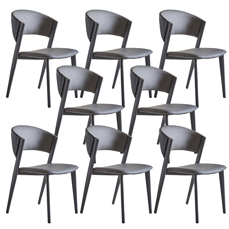 Modern Style Side Chair Open Back Metal Dining Room Chair for Kitchen