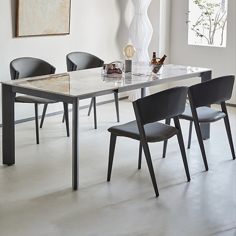 Modern Style Side Chair Open Back Metal Dining Room Chair for Kitchen