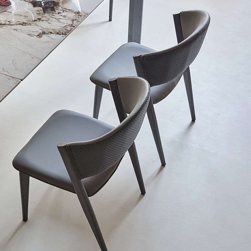 Modern Style Side Chair Open Back Metal Dining Room Chair for Kitchen