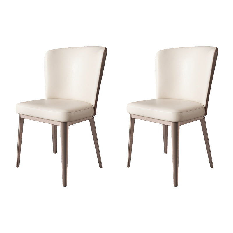 Modern Side Chair Metal Solid Back Dining Room Chair for Kitchen