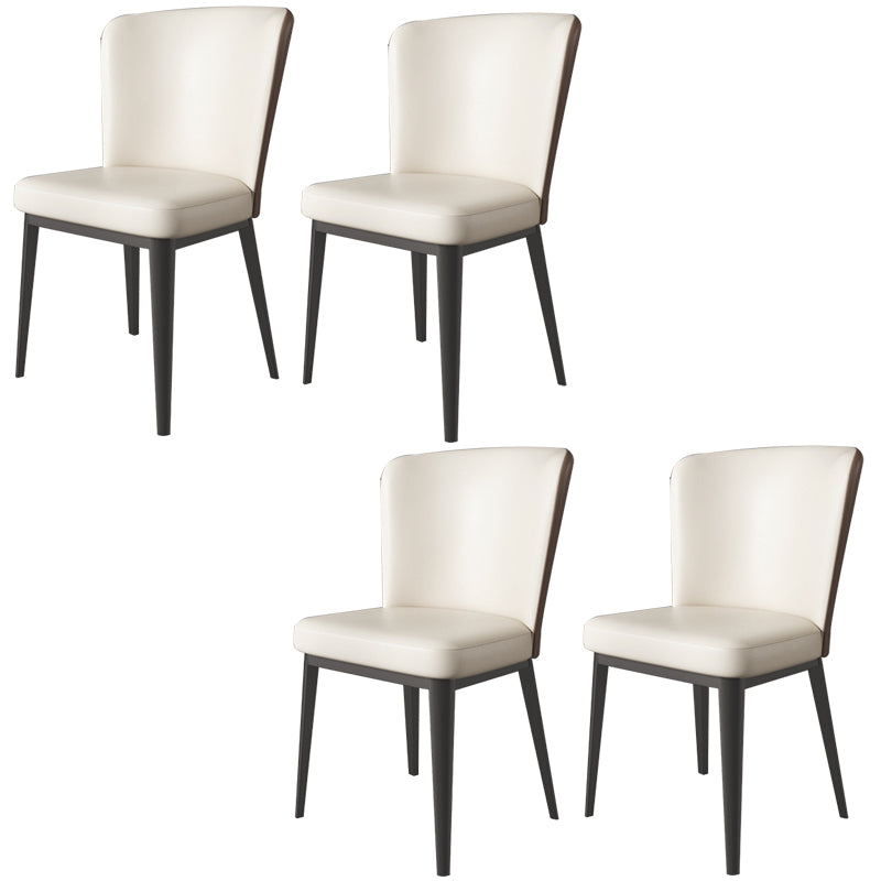 Modern Side Chair Metal Solid Back Dining Room Chair for Kitchen