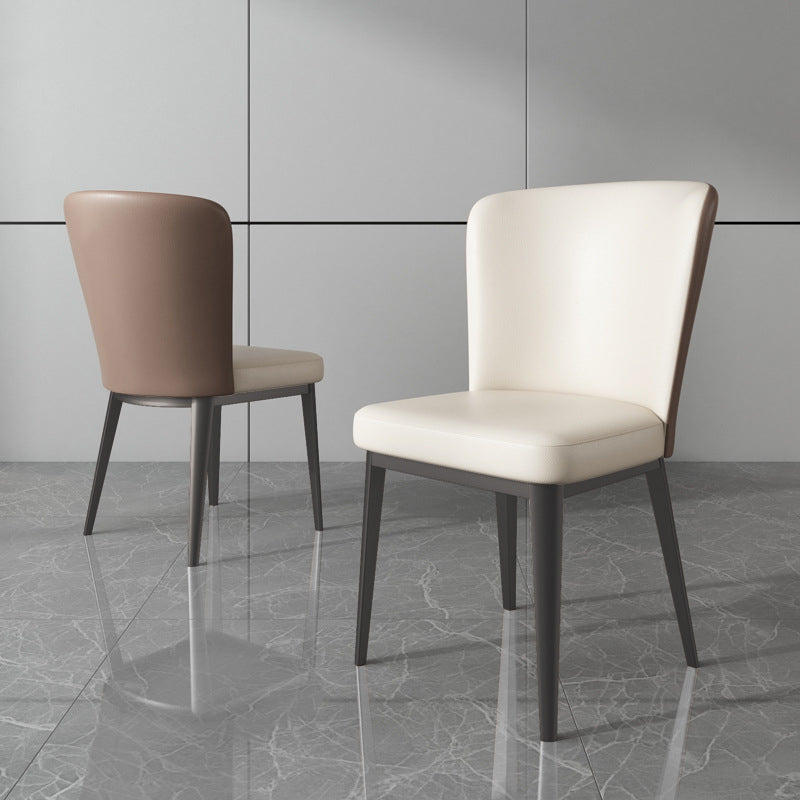 Modern Side Chair Metal Solid Back Dining Room Chair for Kitchen