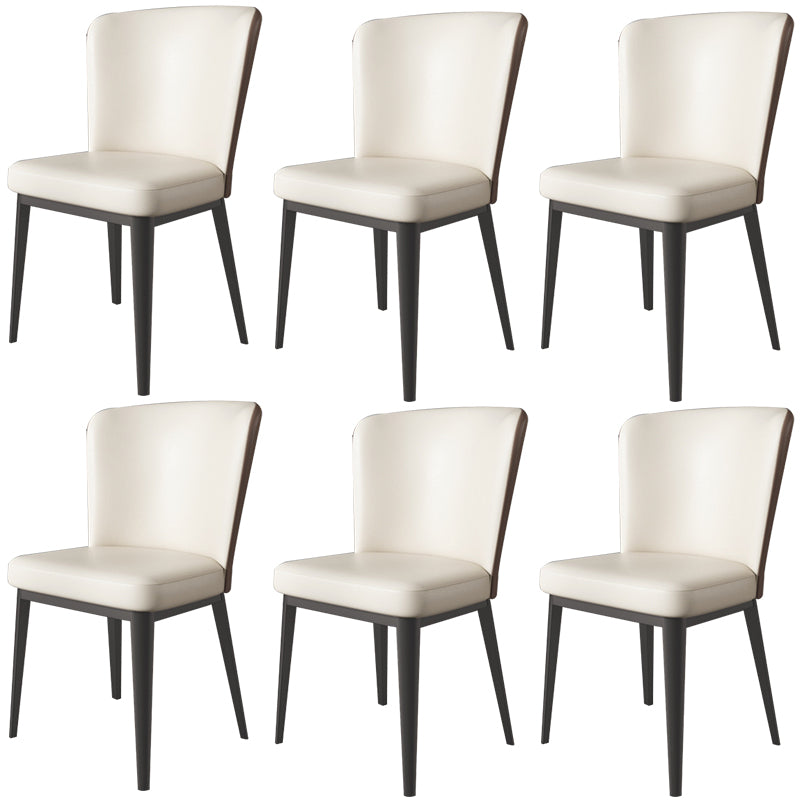 Modern Side Chair Metal Solid Back Dining Room Chair for Kitchen
