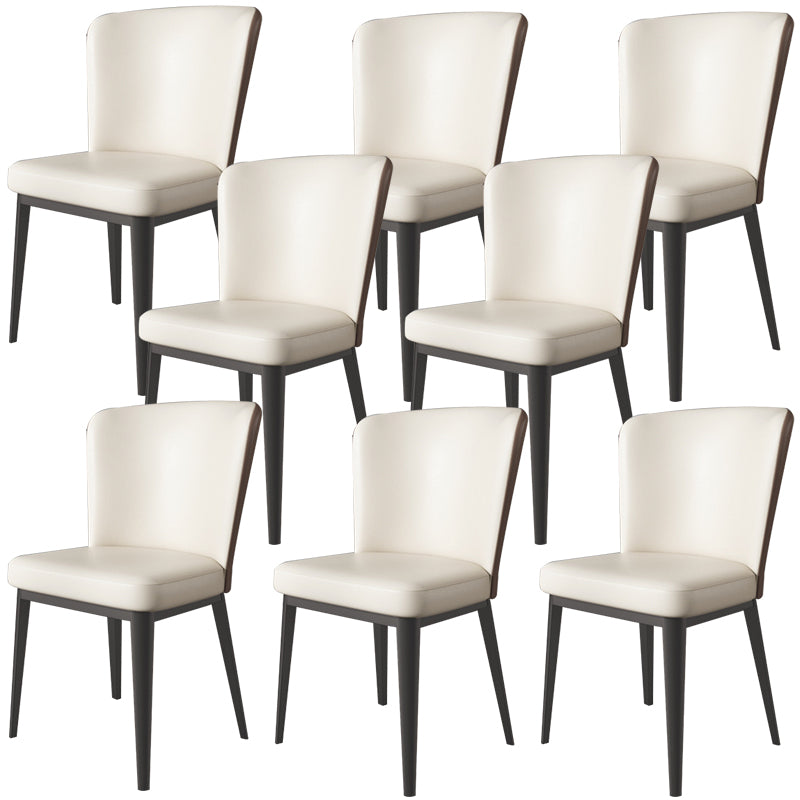 Modern Side Chair Metal Solid Back Dining Room Chair for Kitchen