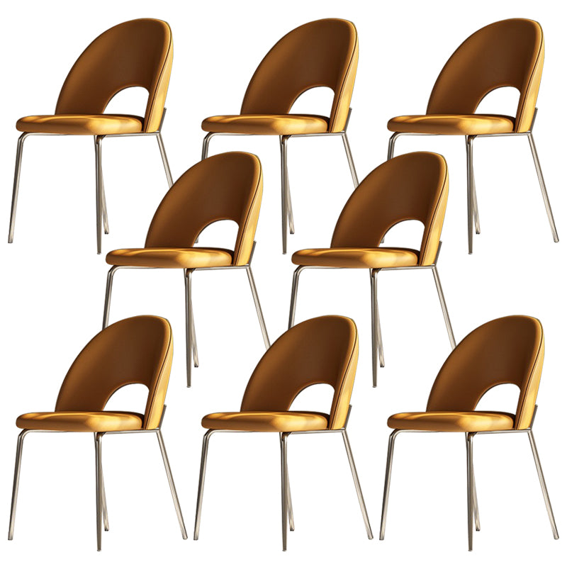 Modern Side Chair Open Back Metal Dining Room Chair for Kitchen