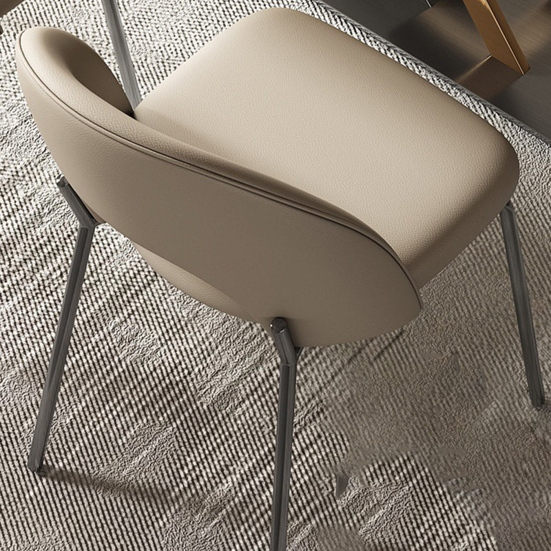 Modern Side Chair Open Back Metal Dining Room Chair for Kitchen