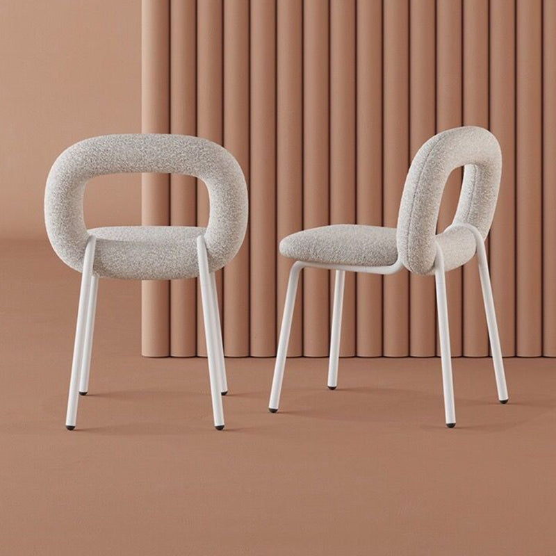 Modern Style Side Chair Metal Open Back Dining Room Chair for Kitchen