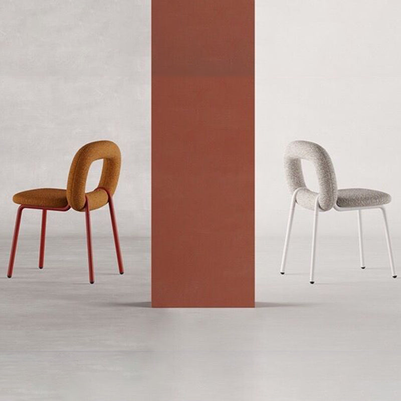 Modern Style Side Chair Metal Open Back Dining Room Chair for Kitchen