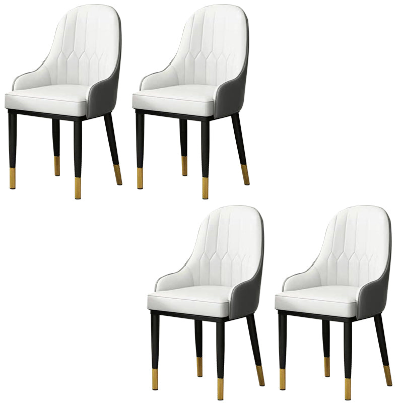 Modern Style Arm Chair Metal Solid Back Dining Chair for Kitchen