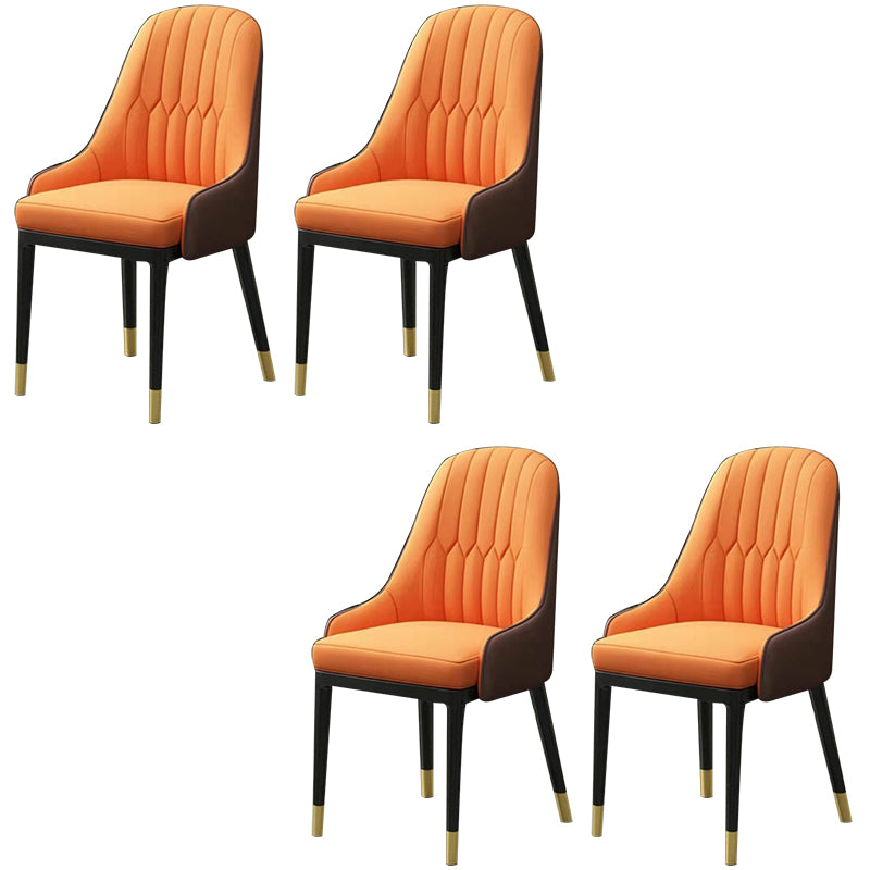 Modern Style Arm Chair Metal Solid Back Dining Chair for Kitchen