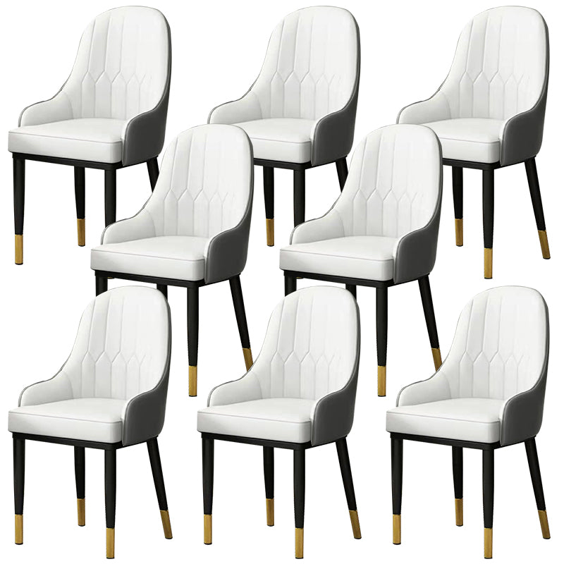 Modern Style Arm Chair Metal Solid Back Dining Chair for Kitchen