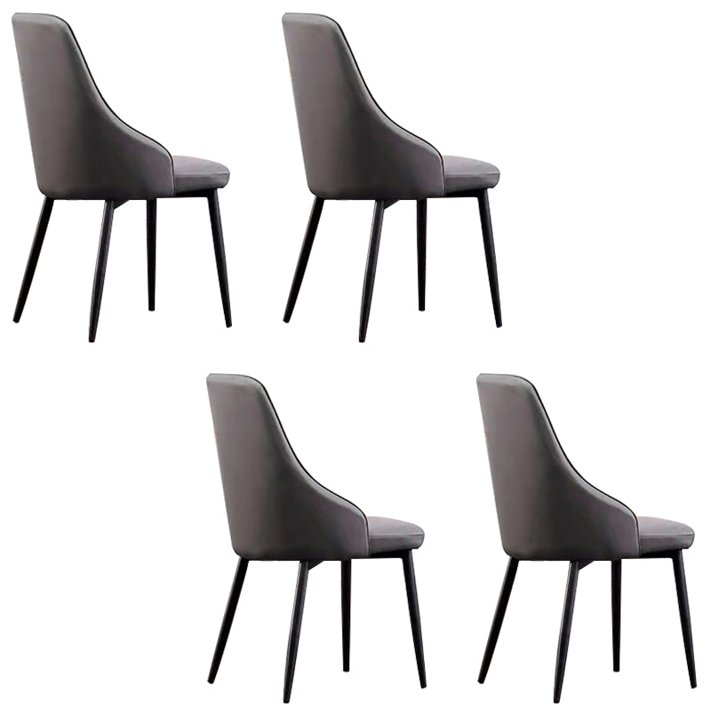 Modern Style Arm Chair Metal Solid Back Dining Arm Chair for Kitchen