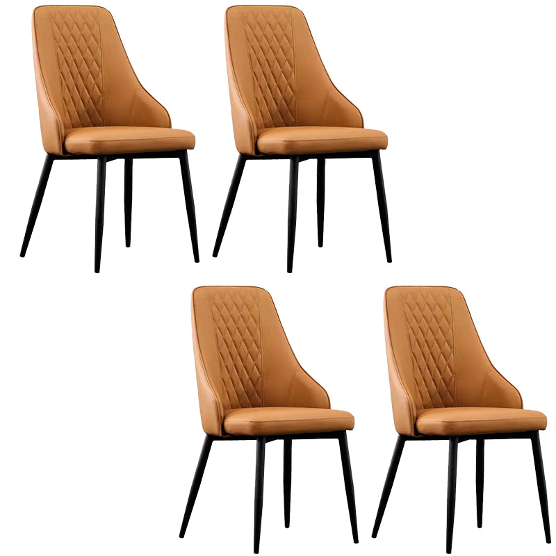 Modern Style Arm Chair Metal Solid Back Dining Arm Chair for Kitchen