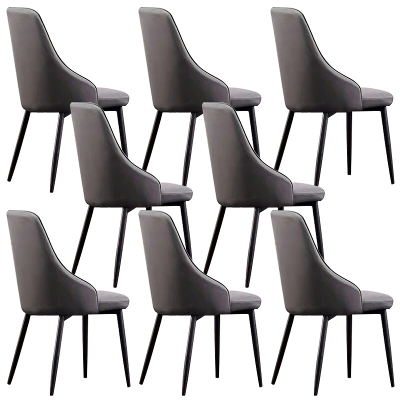 Modern Style Arm Chair Metal Solid Back Dining Arm Chair for Kitchen