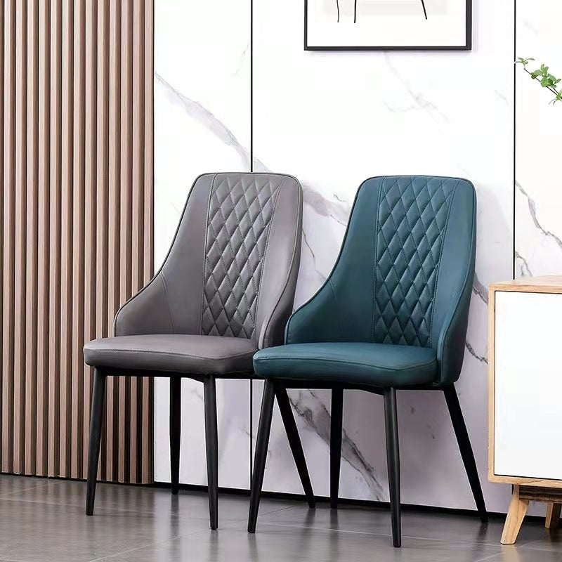 Modern Style Arm Chair Metal Solid Back Dining Arm Chair for Kitchen