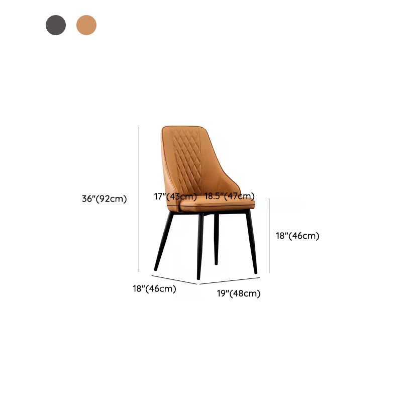 Modern Style Arm Chair Metal Solid Back Dining Arm Chair for Kitchen