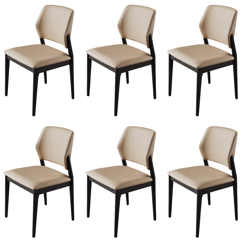 Contemporary Style Side Chair Wood Open Back Dining Room Chair for Brasserie