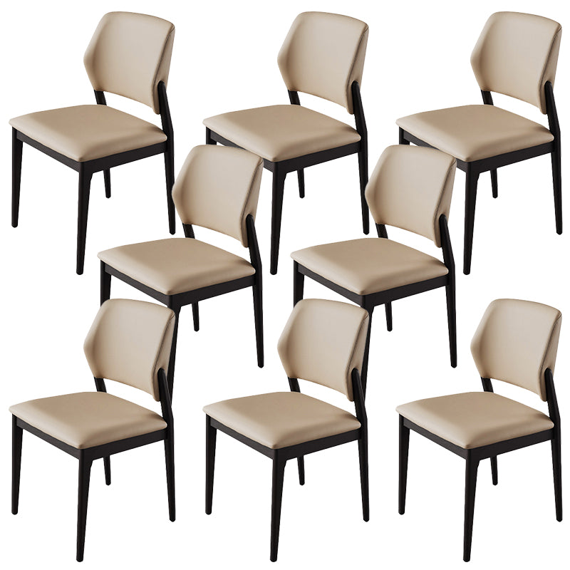 Contemporary Style Side Chair Wood Open Back Dining Room Chair for Brasserie