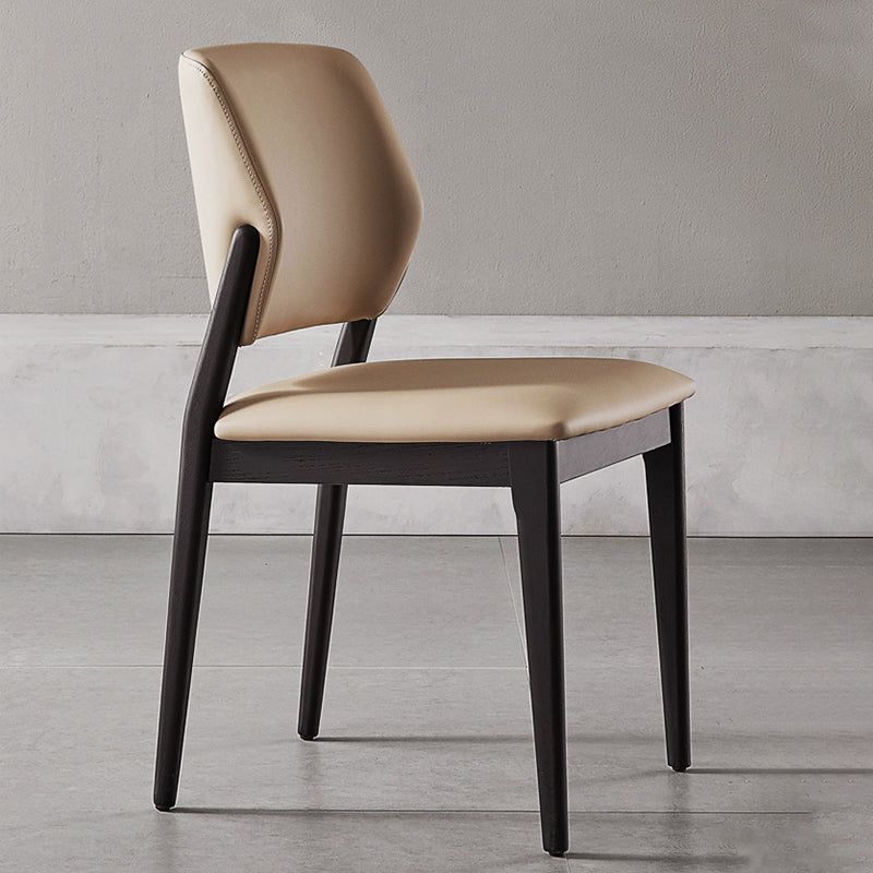 Contemporary Style Side Chair Wood Open Back Dining Room Chair for Brasserie