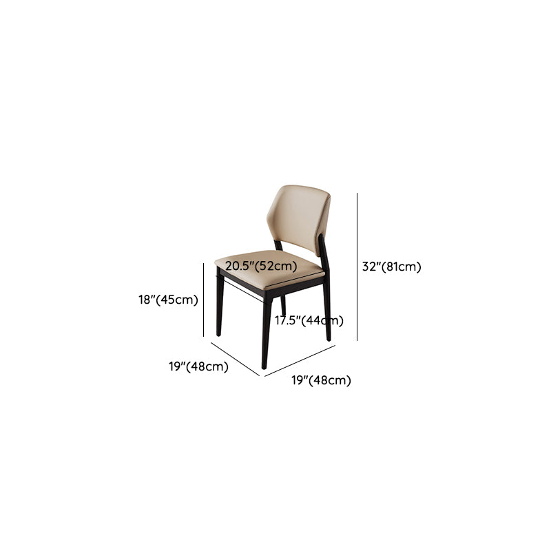 Contemporary Style Side Chair Wood Open Back Dining Room Chair for Brasserie
