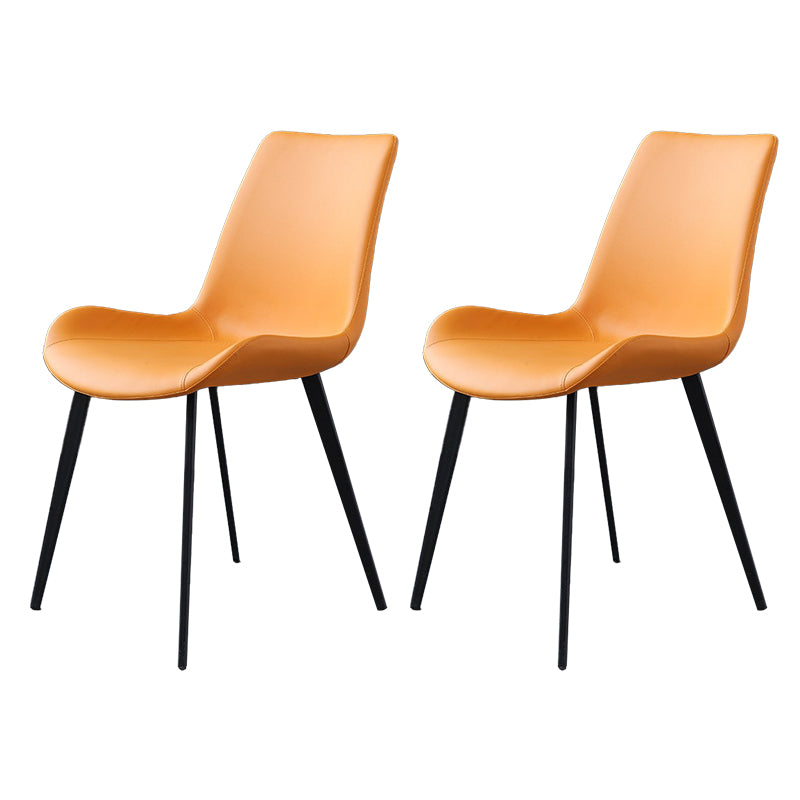 Contemporary Side Chair Metal Solid Back Dining Room Chair for Brasserie