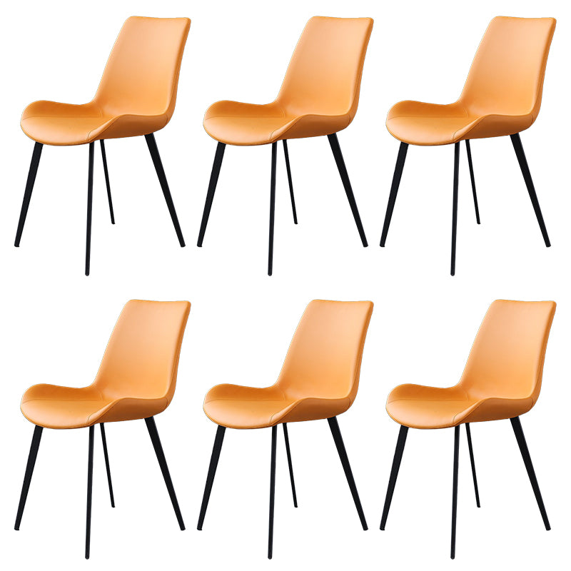 Contemporary Side Chair Metal Solid Back Dining Room Chair for Brasserie