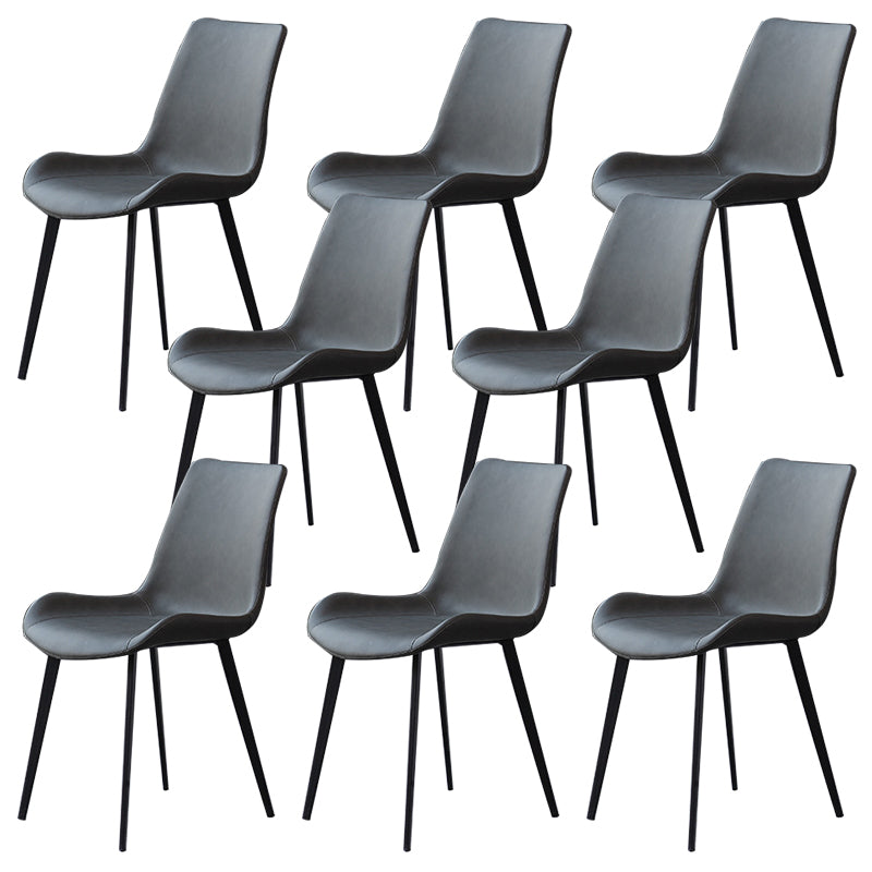 Contemporary Side Chair Metal Solid Back Dining Room Chair for Brasserie