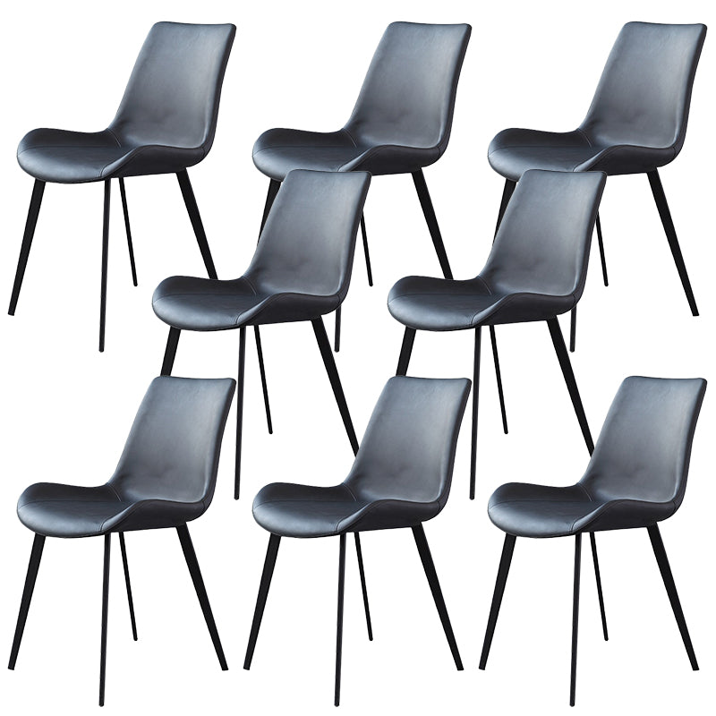 Contemporary Side Chair Metal Solid Back Dining Room Chair for Brasserie