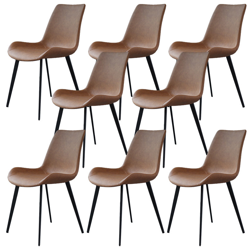 Contemporary Side Chair Metal Solid Back Dining Room Chair for Brasserie