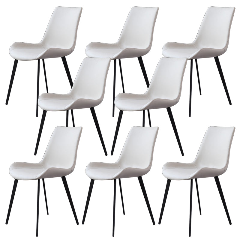 Contemporary Side Chair Metal Solid Back Dining Room Chair for Brasserie