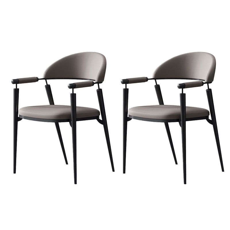 Glam Style Arm Chair Metal Open Back Dining Room Chair for Kitchen