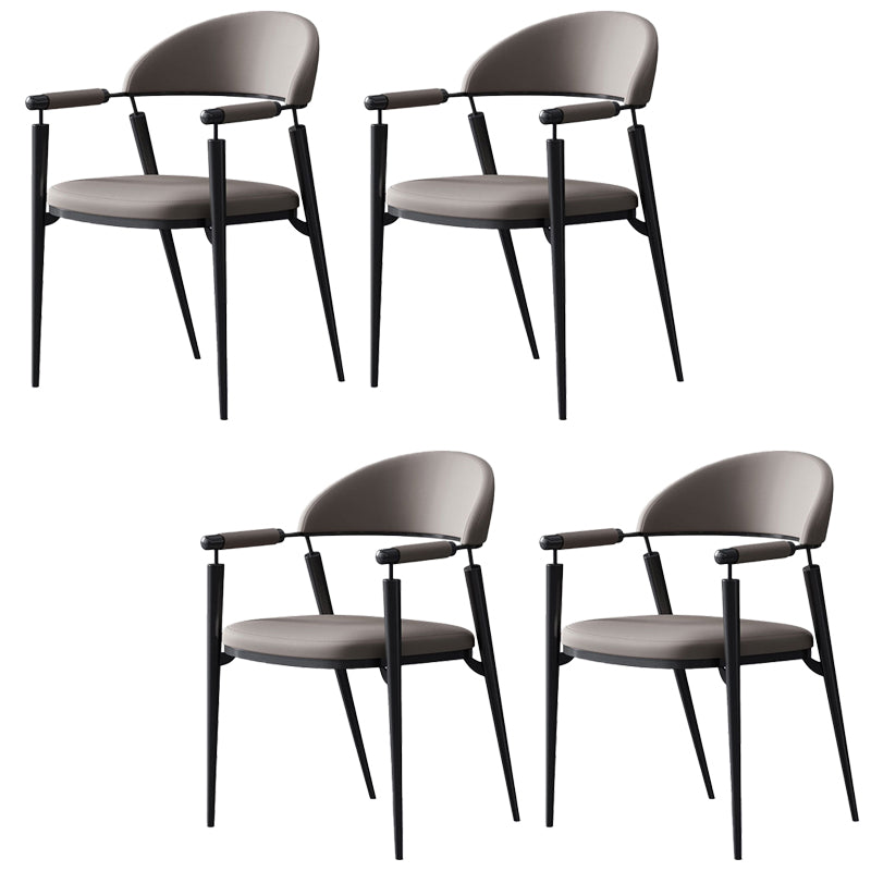 Glam Style Arm Chair Metal Open Back Dining Room Chair for Kitchen