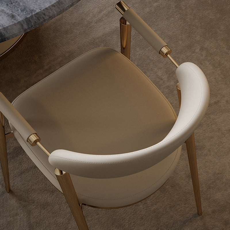 Glam Style Arm Chair Metal Open Back Dining Room Chair for Kitchen