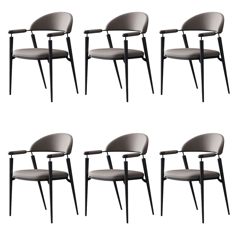 Glam Style Arm Chair Metal Open Back Dining Room Chair for Kitchen